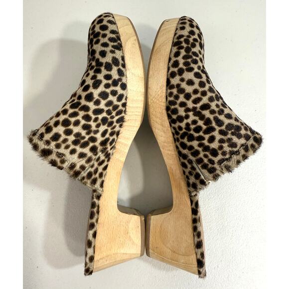 Madewell The Ruby Clog in Dotted Calf Hair Driftwood Grey Multi Women's Size 7 - Picture 9 of 12